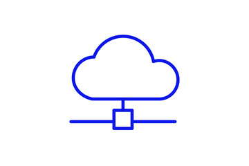 Isolated cloud hosting connection illustration in line style design. Vector illustration.	
