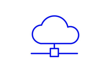 Isolated cloud hosting connection illustration in line style design. Vector illustration.	