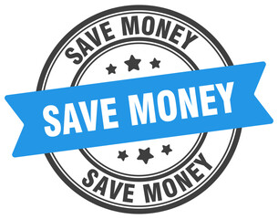 save money stamp. save money label on transparent background. round sign
