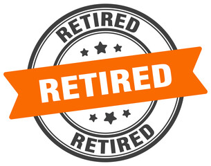 Fototapeta premium retired stamp. retired label on transparent background. round sign