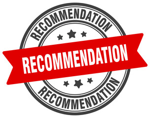 recommendation stamp. recommendation label on transparent background. round sign
