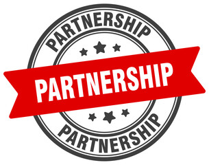 partnership stamp. partnership label on transparent background. round sign