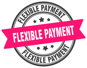 flexible payment stamp. flexible payment label on transparent background. round sign