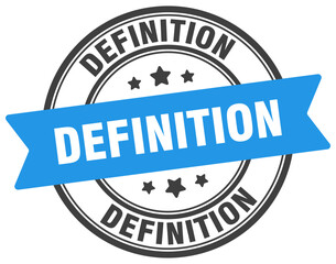 definition stamp. definition label on transparent background. round sign