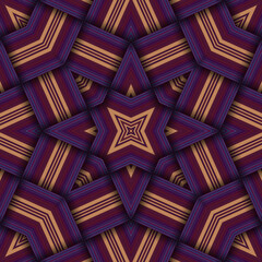 Fototapeta premium Seamless woven star pattern of stripes and lines. Square abstract pattern.