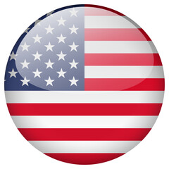 Fototapeta premium USA flag button.