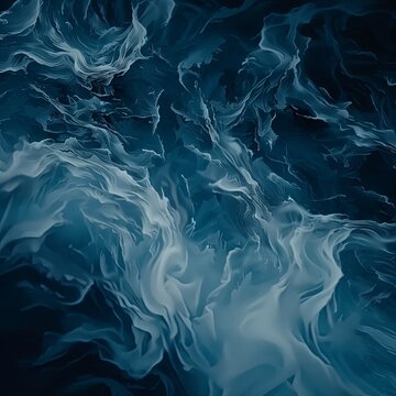 a close up of a blue and white smoke swirl on a dark background