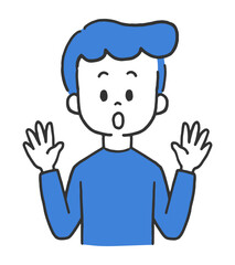 驚いている男性のイラスト