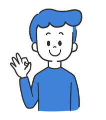 OKポーズの男性