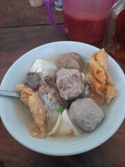 meatball soup served in a bowl