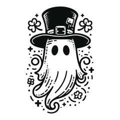 Ghost St Patrick's Day Lineart