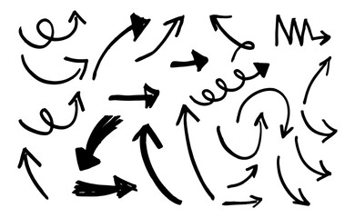 Arrows 3 on a white background, vector illustration.
