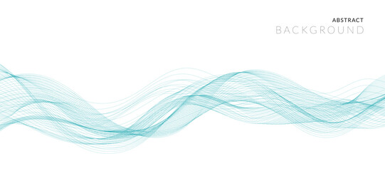 Abstract vector background with smooth color wave. Smoke wavy lines. Vector blue waves background	
