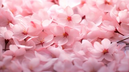 Fototapeta premium Fallen cherry blossom petals softly carpeting the ground