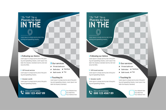 travel flyer design template. clean and modern flyer design A4 Size With 0.125 bleed