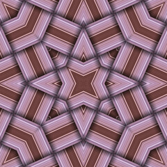 Seamless woven star pattern of stripes and lines. Square abstract pattern.