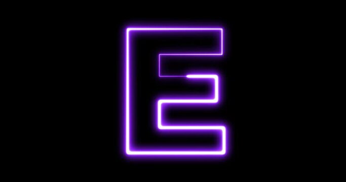Animated neon letter E