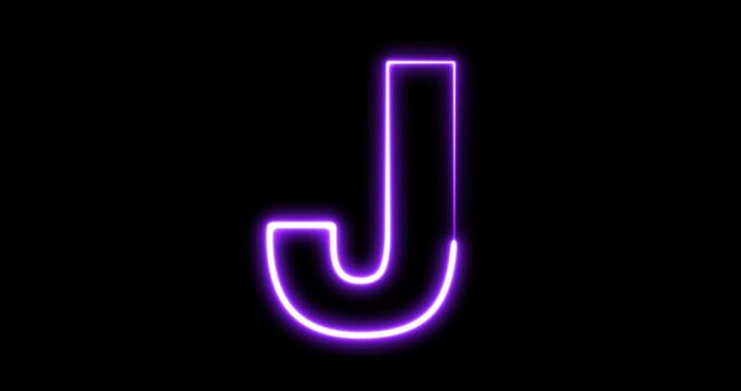 Animated neon letter J