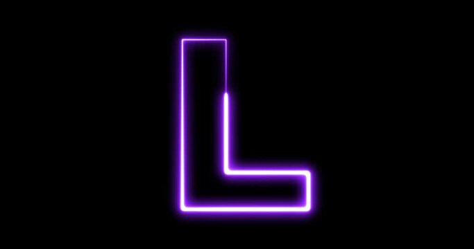 Animated neon letter L