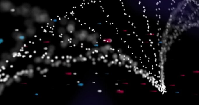 Animation of dna strand over colourful spots