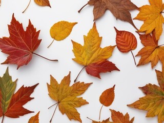 Fototapeta premium autumn leaves isolated on white