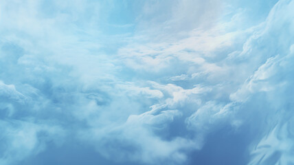 Cumulus clouds in the blue sky close-up, picturesque background cloudy landscape - obrazy, fototapety, plakaty