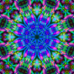 Naklejka premium 3D rendering of cool futuristic kaleidoscope patterns, Abstract chaotic kaleidoscope psychedelic background. pattern for design.
