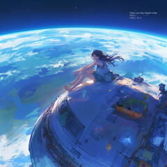 Fototapeta premium The beautiful Earth seen from space.generative AI.