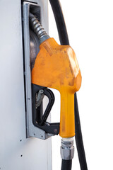 Gas Pump Nozzle at Service Station
