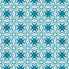 Watercolor ikat repeating tile border. Blue