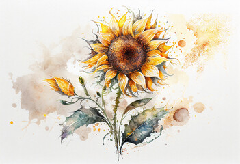 sunflowers on a white background