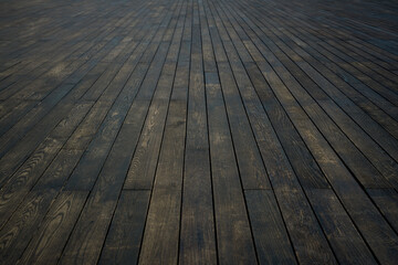 Dark wooden floor - 756325427