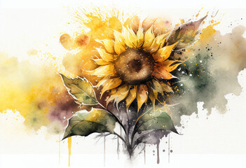 sunflower on a grunge background