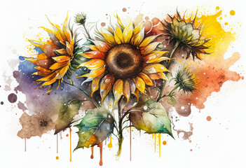 sunflower on a grunge background