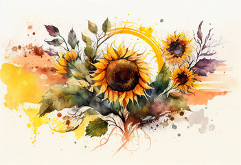 grunge sunflower background