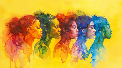 Colorful art celebrating International Women's Day on 8th March