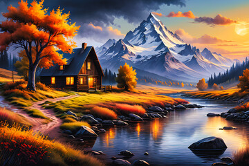 Watercolor Landscape (PNG 8208x5472)