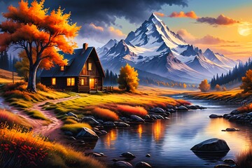 Watercolor Landscape (JPG 300Dpi 10800x7200)