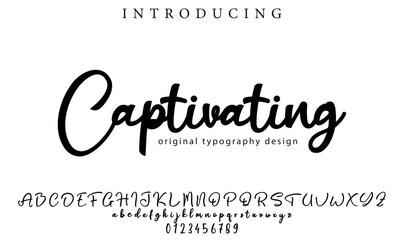 Captivating Font Stylish brush painted an uppercase vector letters, alphabet, typeface