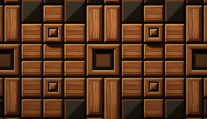 A skillfully designed pixel art scenery featuring a carefully crafted wood texture, complete with detailed shading and intricate elements.