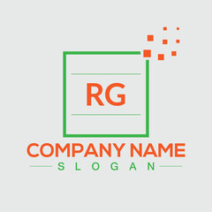 RG letter logo design, vector template for corporate business