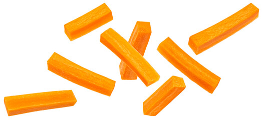 Carrot sticks isolated on white background - 756328830