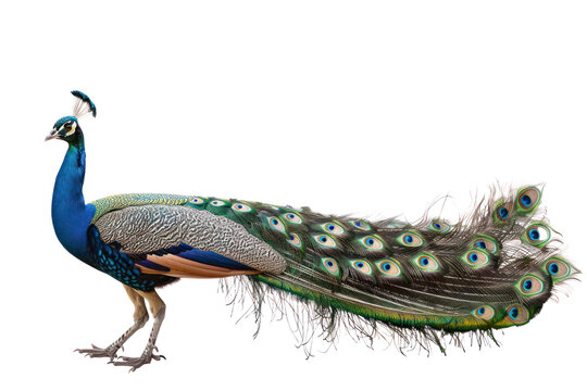 Beautiful long-tailed peacock, beautiful colors