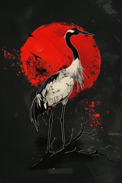 Ai airone pittura giapponese 02