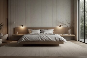 Stylish and Cozy Modern Bedroom Interior Design - obrazy, fototapety, plakaty