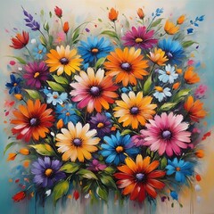 Fototapeta na wymiar flowers. oil painting