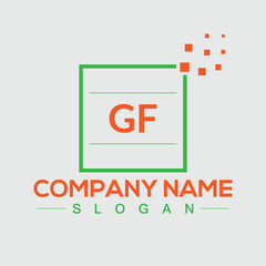 GF initial letter logo design for company branding or business