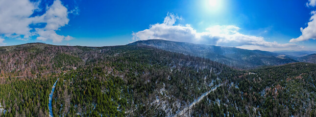 Góry, Beskid Śląski widok na Baranią Górę zimą - obrazy, fototapety, plakaty
