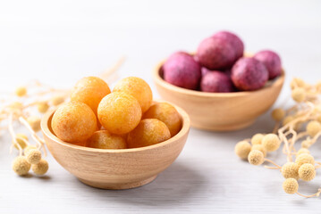 Deep fried sweet potato balls, Thai street food