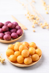 Deep fried sweet potato balls, Thai street food